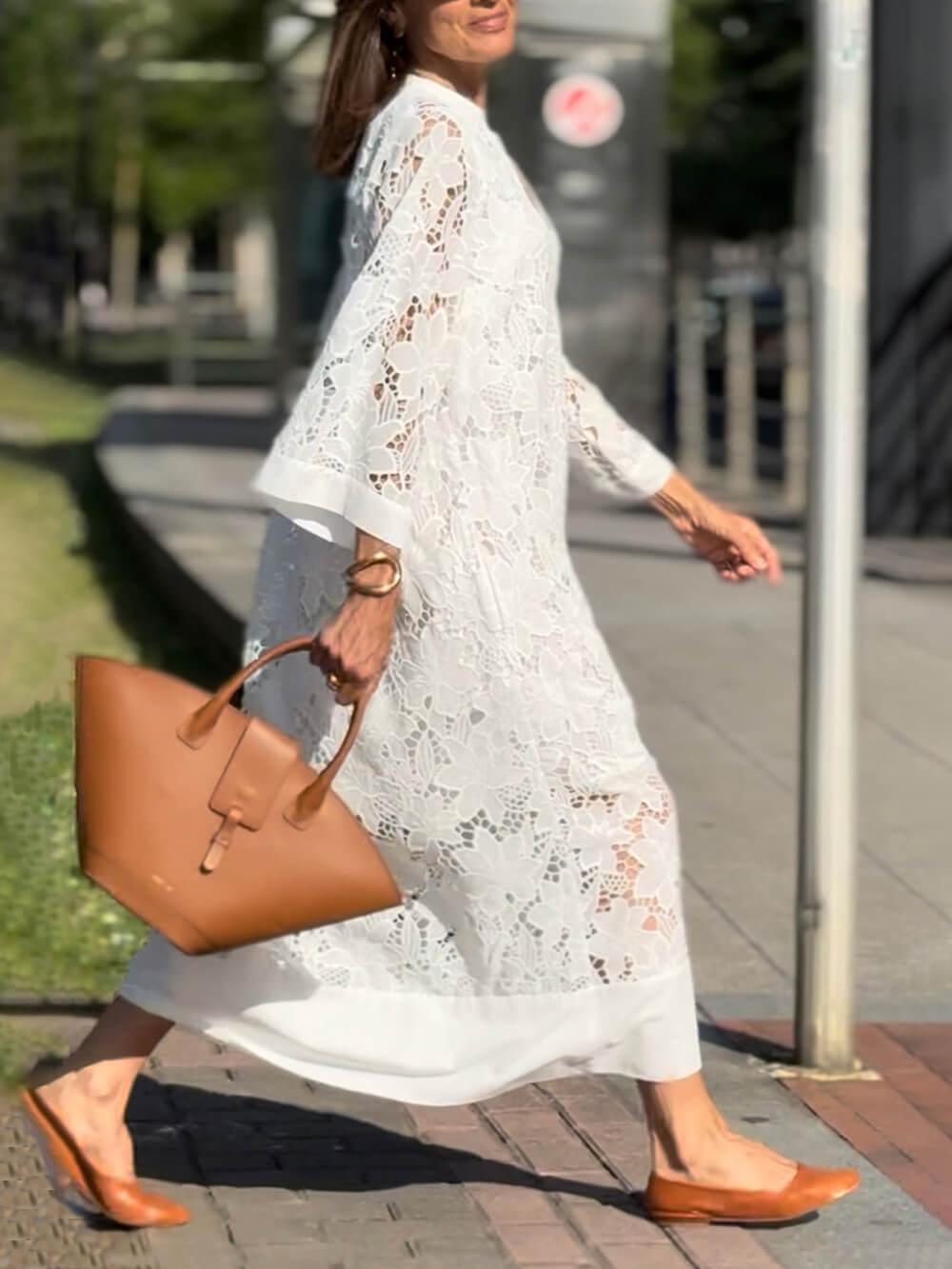 Flower Lace Midi Dress