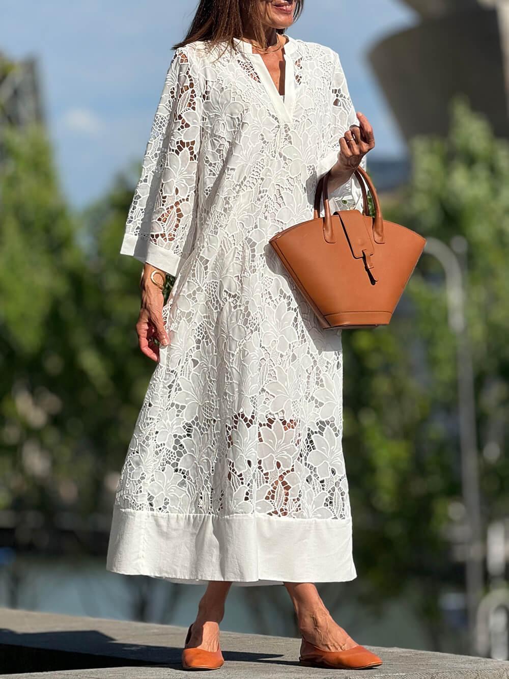 Flower Lace Midi Dress