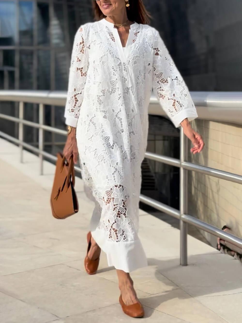 Flower Lace Midi Dress
