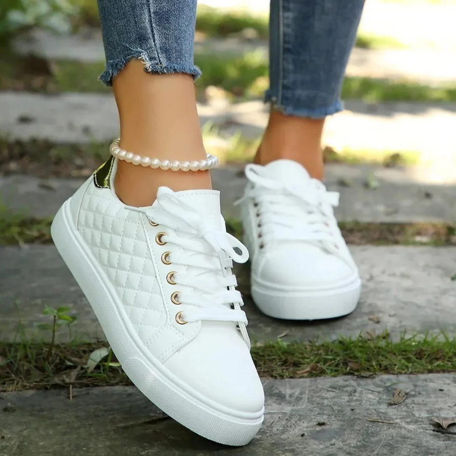 Women’s Quilted Trainers | Lace Up