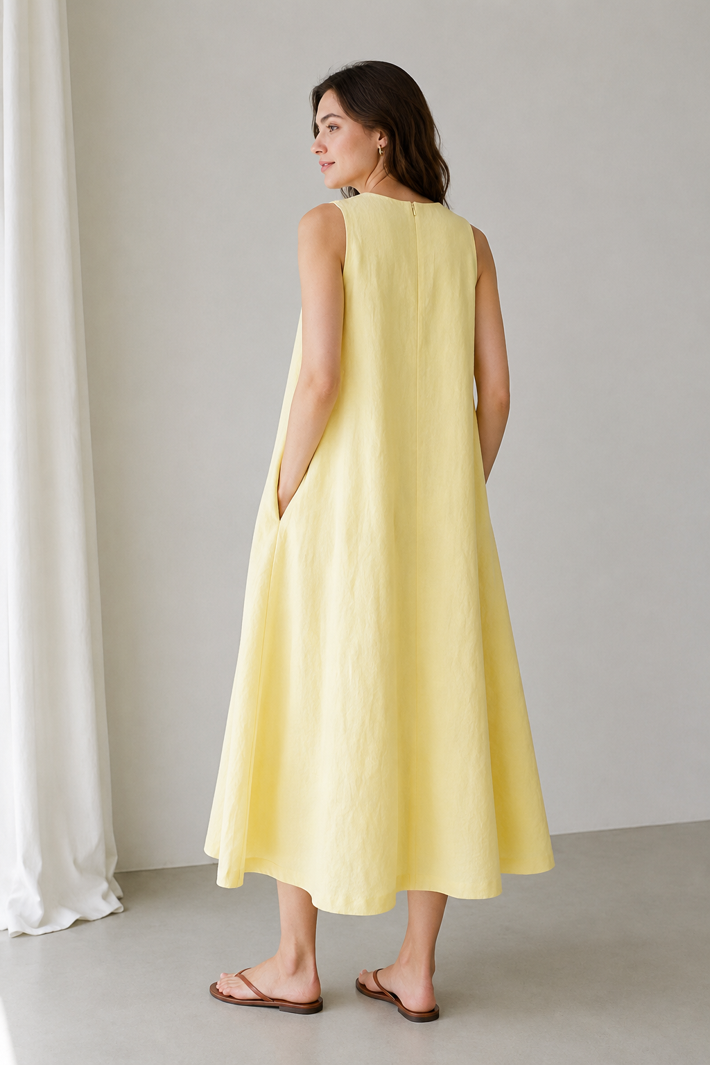 Loose-fit Sleeveless Midi Dress