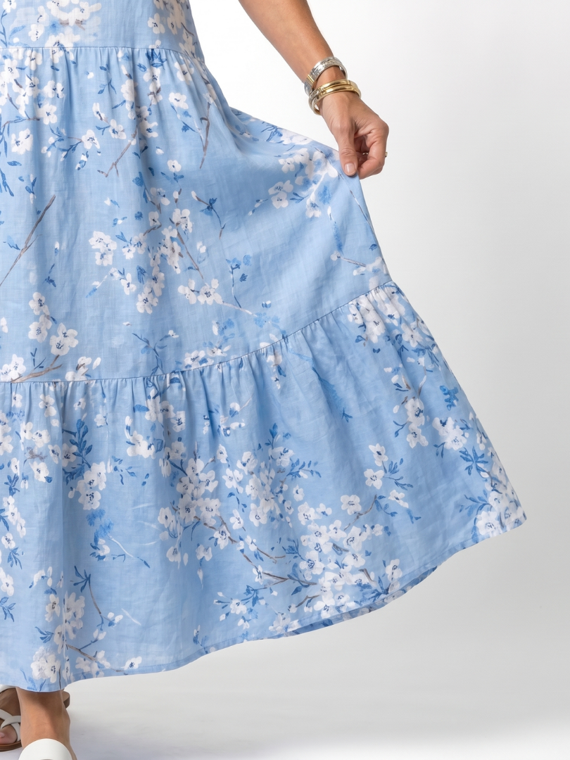 GILLIAN | FLORAL TIE-NECK MIDI DRESS