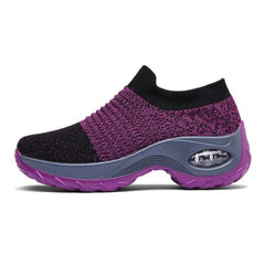 Scarpe ergonomiche antiscivolo viola, calza elasticizzata e suola ammortizzante antiscivolo