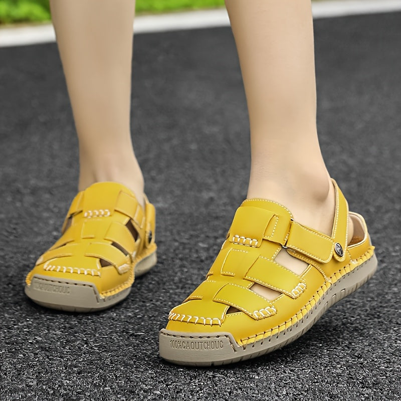 Sandali comfort regolabili gialli con cinturini e suola ammortizzata