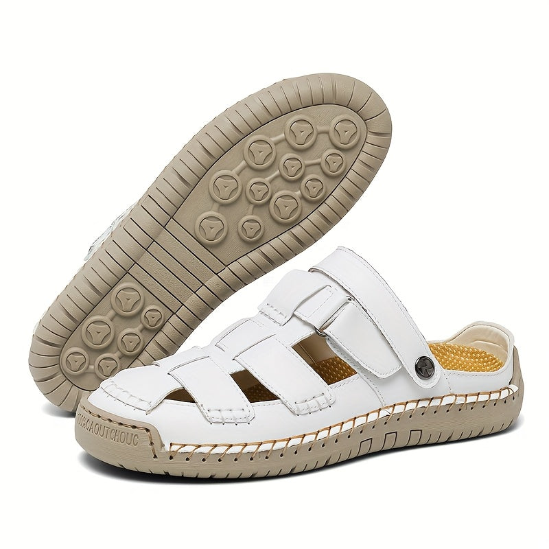 Sandali comfort regolabili bianchi con cinturini e suola ammortizzata