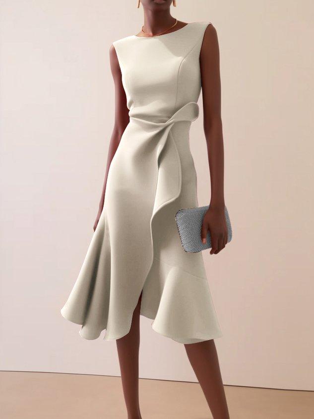 Sleeveless A-line Midi Dress