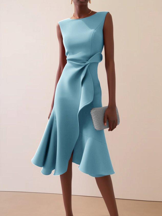Sleeveless A-line Midi Dress