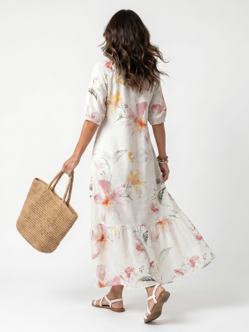 JUDITH | FLORAL TIERED MIDI DRESS