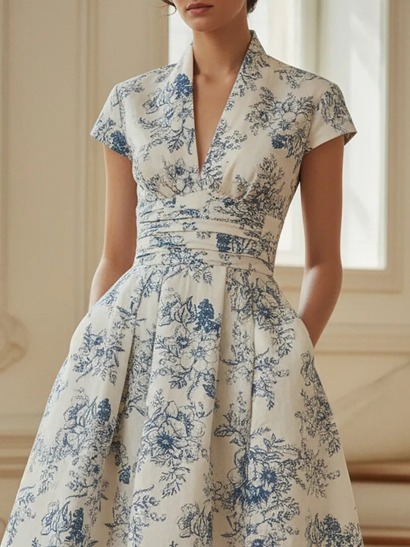 Vintage Floral Midi Dress