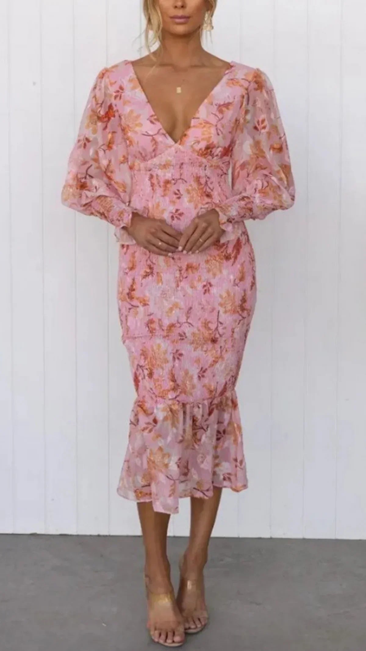 Miley Floral Print Midi Dress