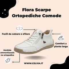 Scarpe ortopediche comode bianche con cerniera e suola ammortizzante