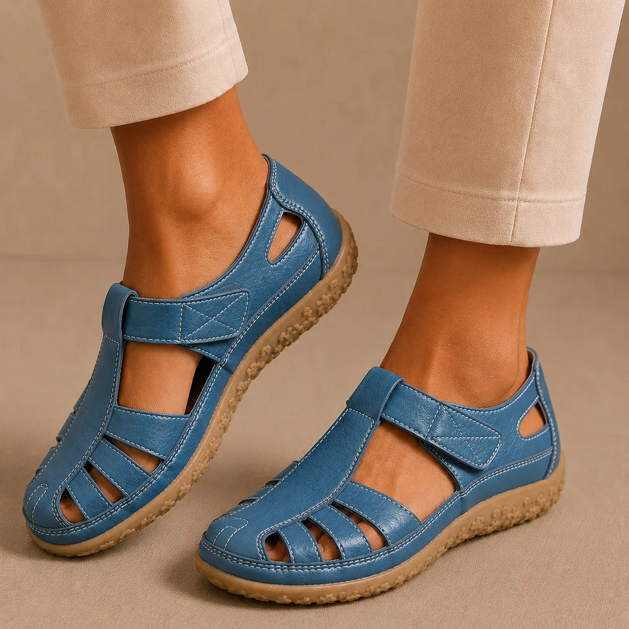 BellaVita sandali ergonomici antiscivolo ultraleggeri azzurri con cinturini
