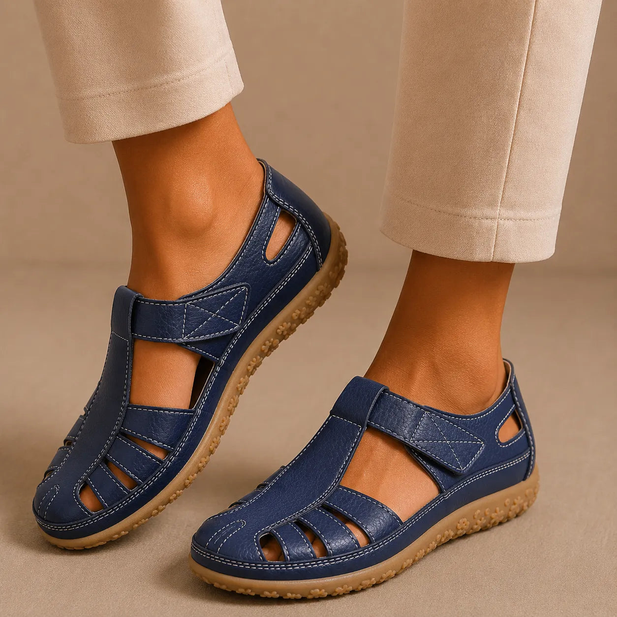 BellaVita sandali ergonomici antiscivolo ultraleggeri blu con suola in gomma