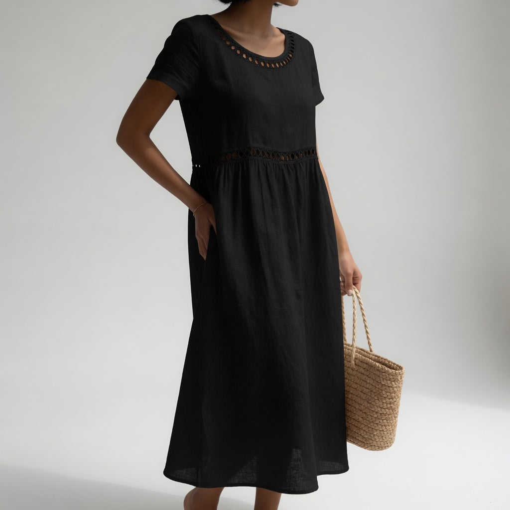 Loose-fit Embroidered Midi Dress
