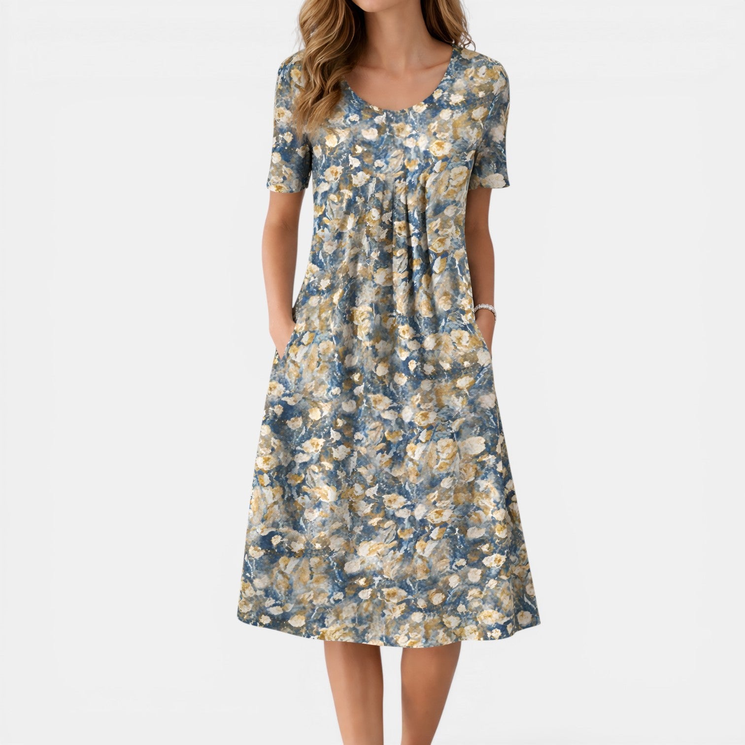Short Sleeve Midi Dress