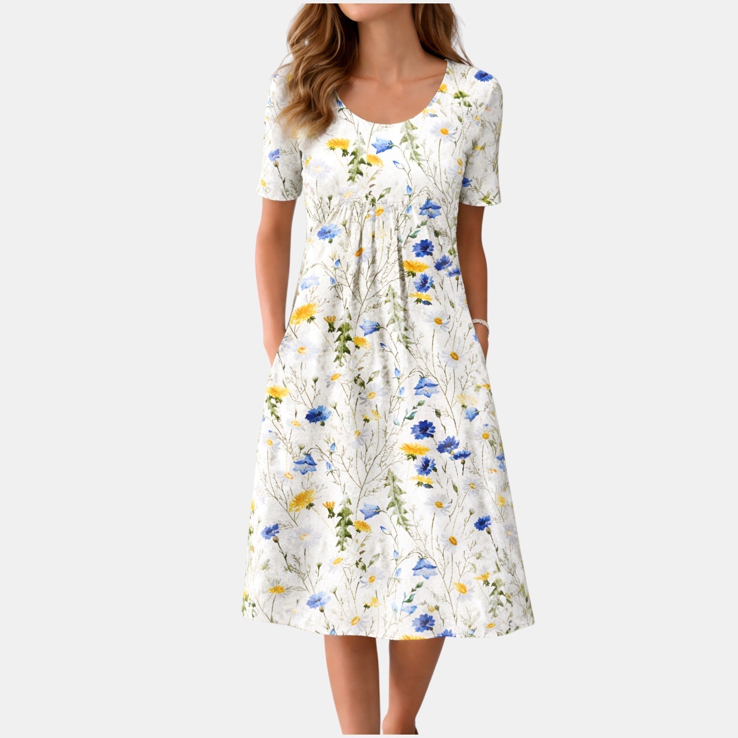 Short Sleeve Midi Dress