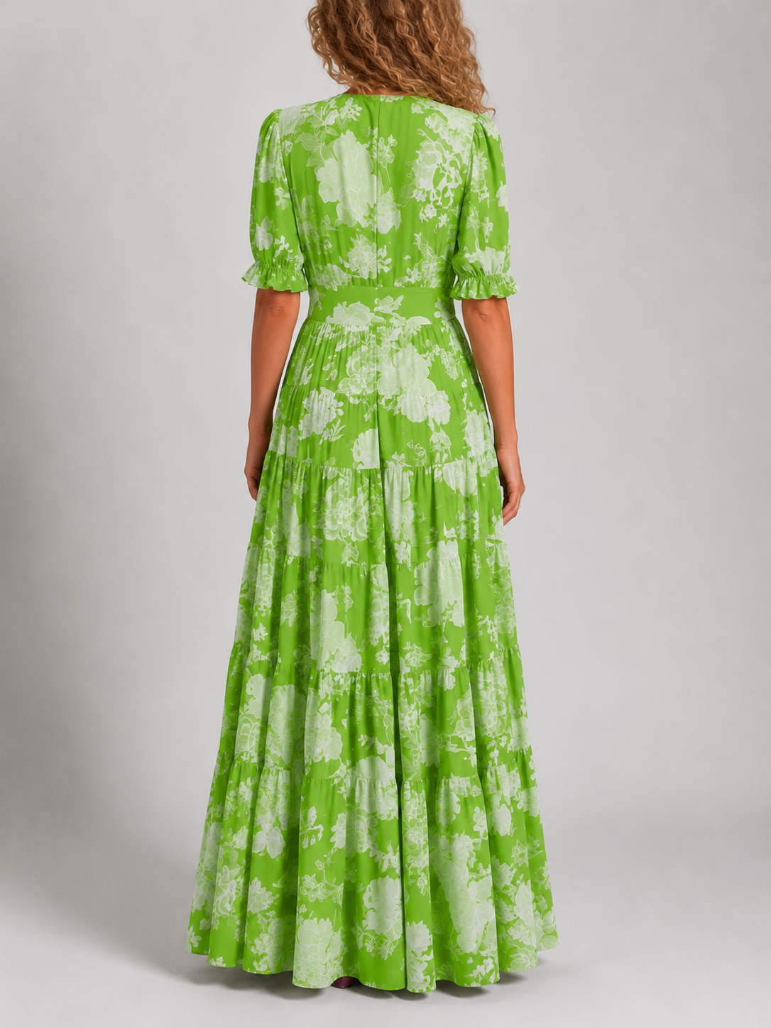 ELEANOR | ELEGANT FLORAL V-NECK DRESS