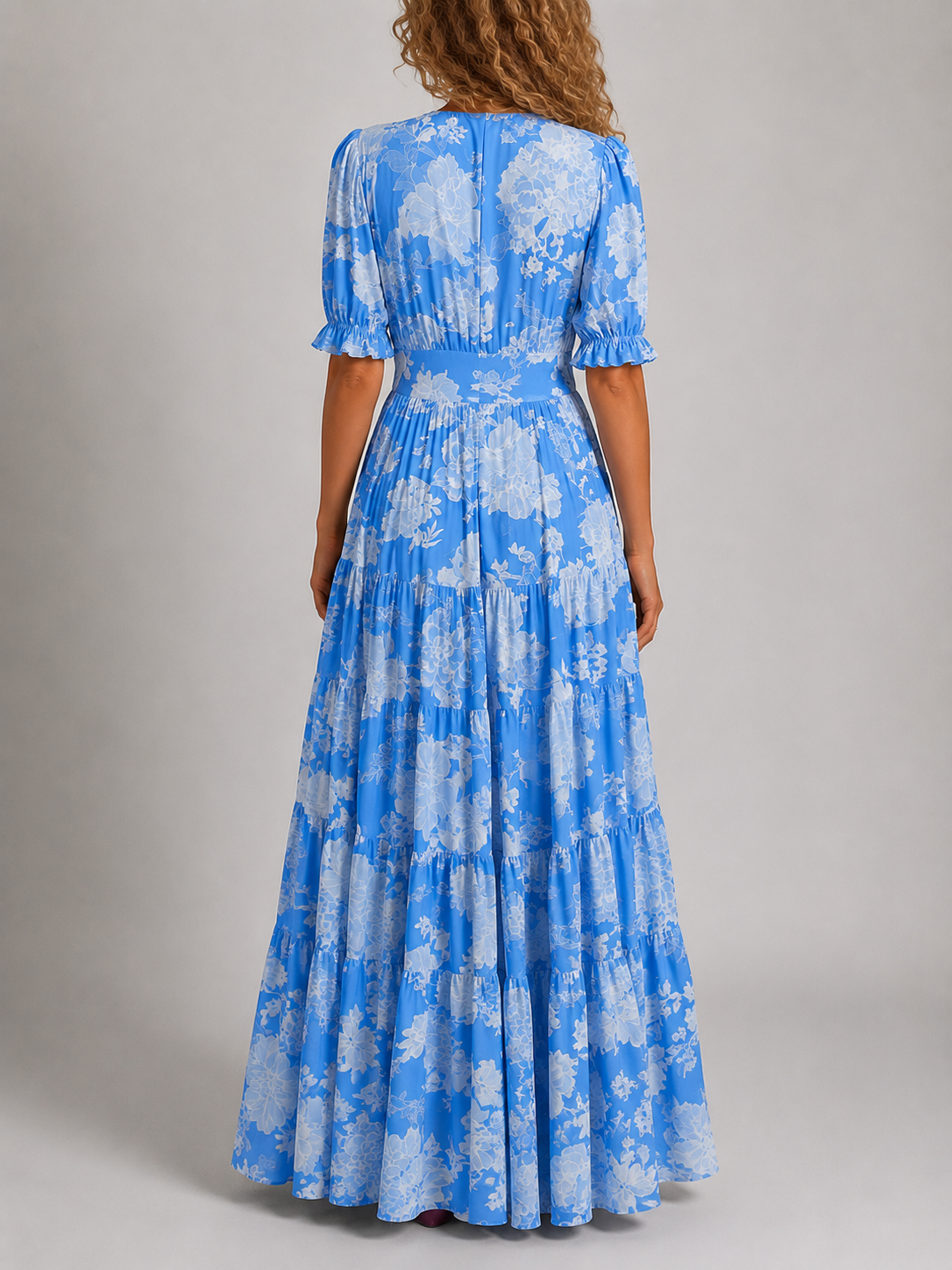 ELEANOR | ELEGANT FLORAL V-NECK DRESS