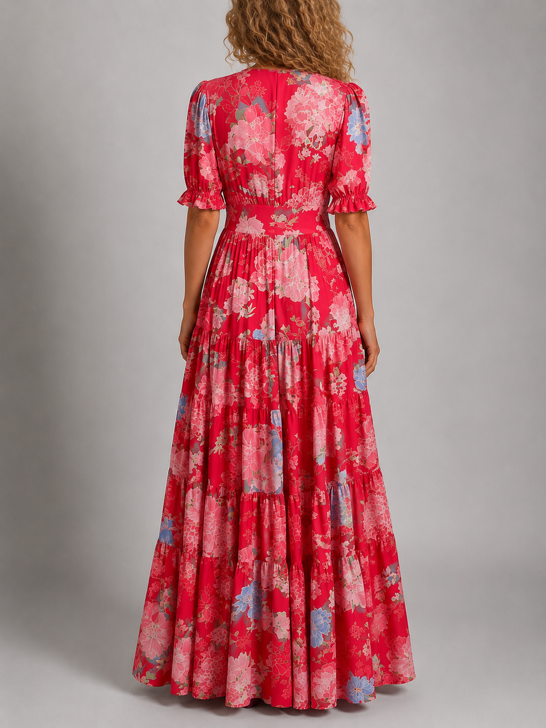 ELEANOR | ELEGANT FLORAL V-NECK DRESS