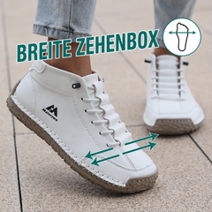 Sneakers Mona a punta larga bianche con suola spessa e lacci