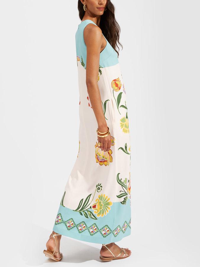Floral Print Sleeveless Midi Dress