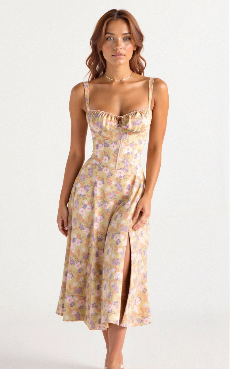 Women’s Corset Midi Dress | Elegant Silhouette