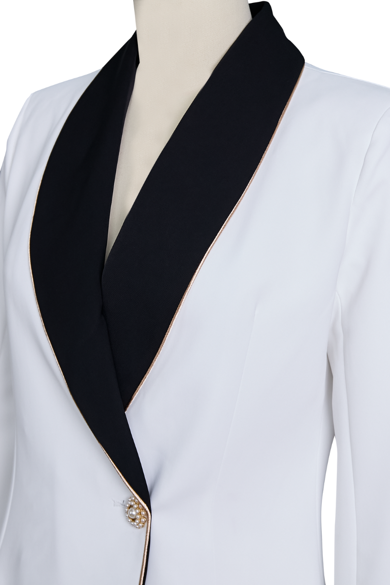 Women’s Asymmetrical Blazer | Contrast Lapel