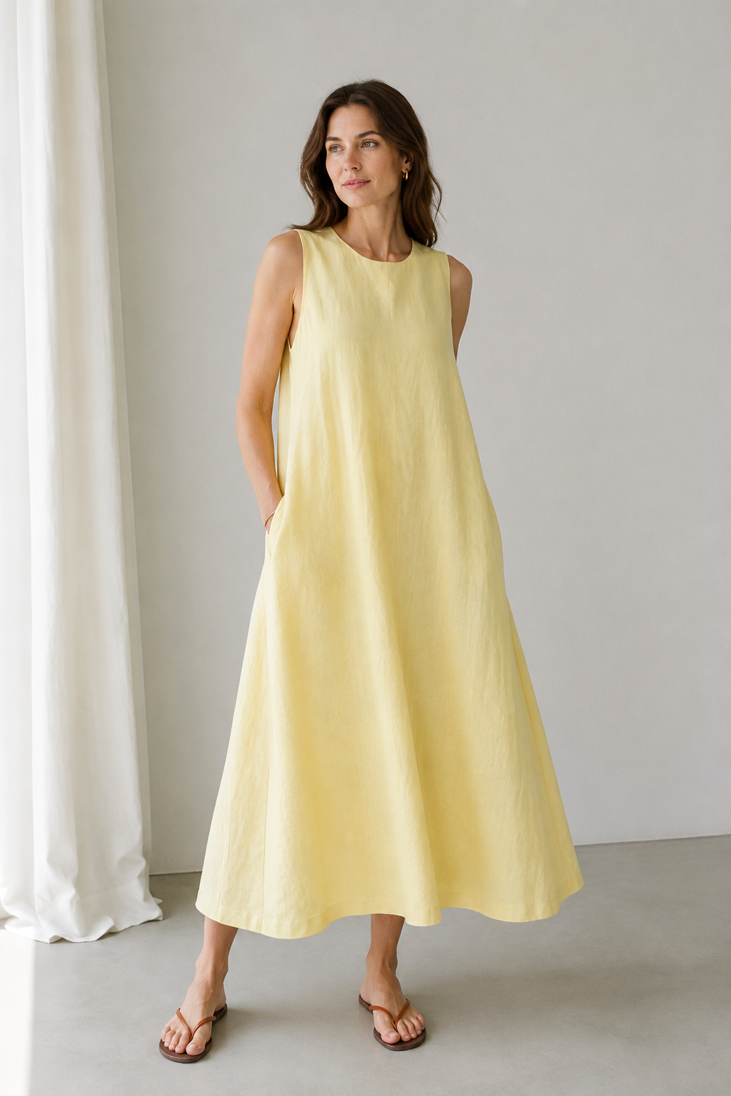 Loose-fit Sleeveless Midi Dress