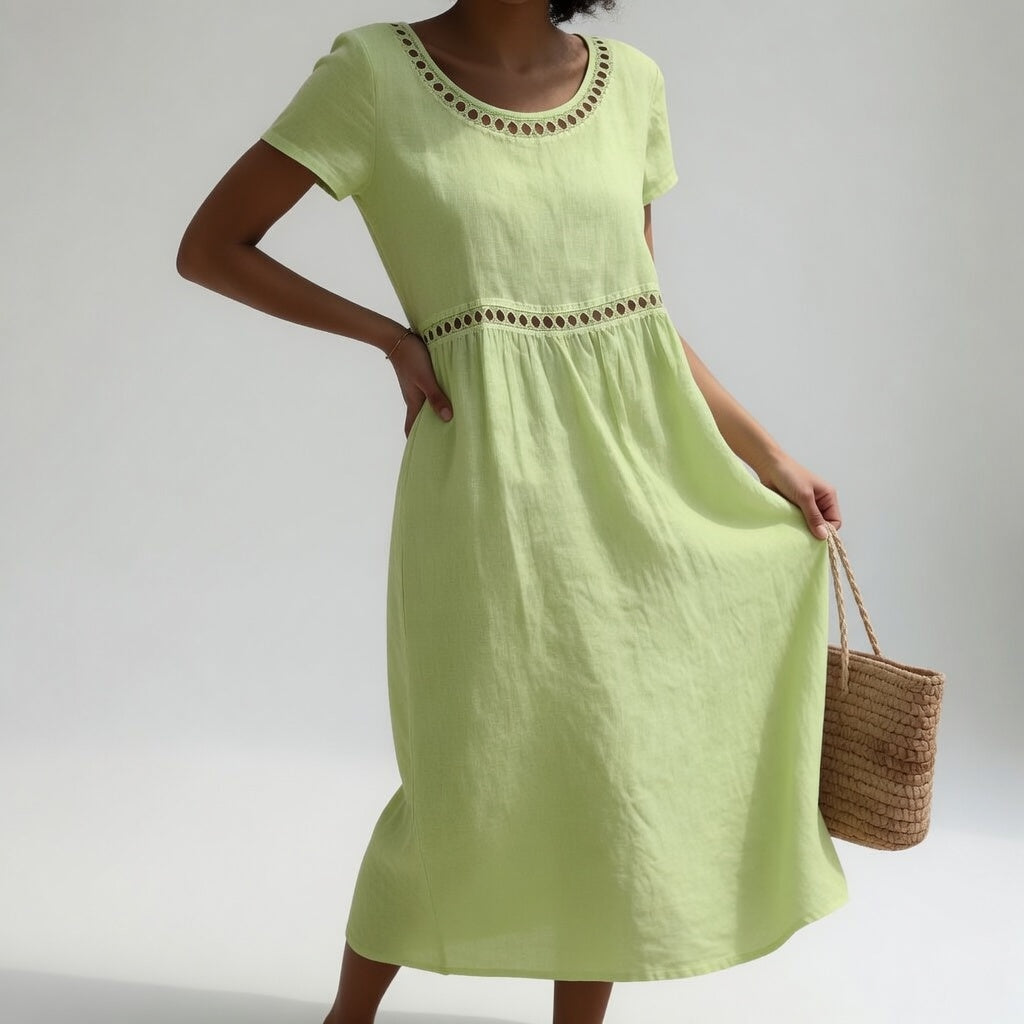 Loose-fit Embroidered Midi Dress
