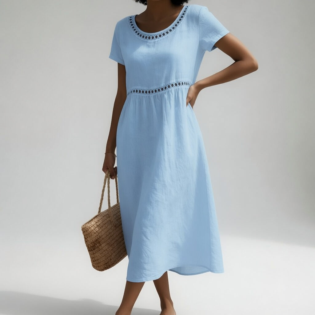 Loose-fit Embroidered Midi Dress