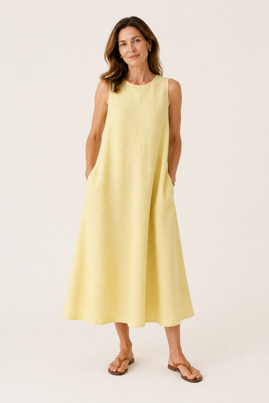 Loose-fit Sleeveless Midi Dress