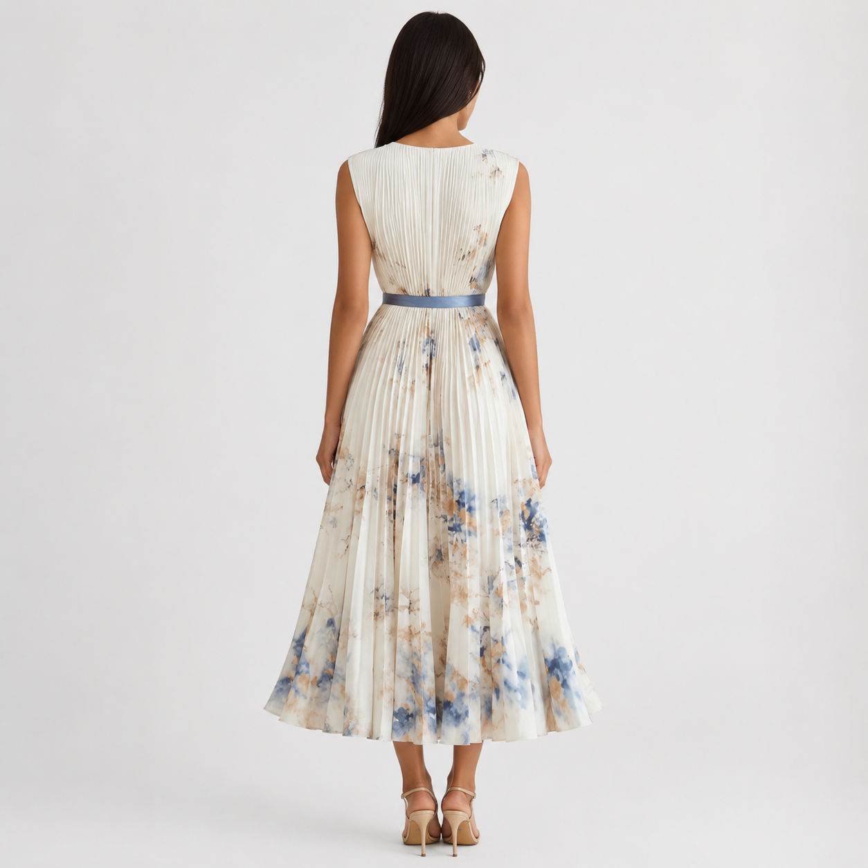 Floral Pleated Midi Dress