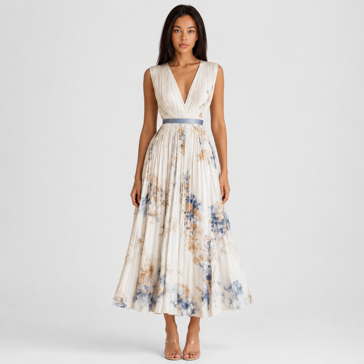 Floral Pleated Midi Dress
