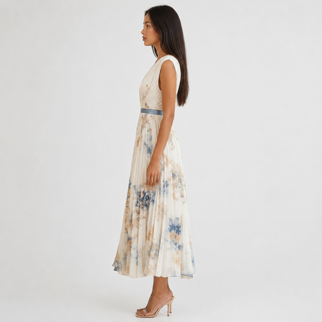 Floral Pleated Midi Dress