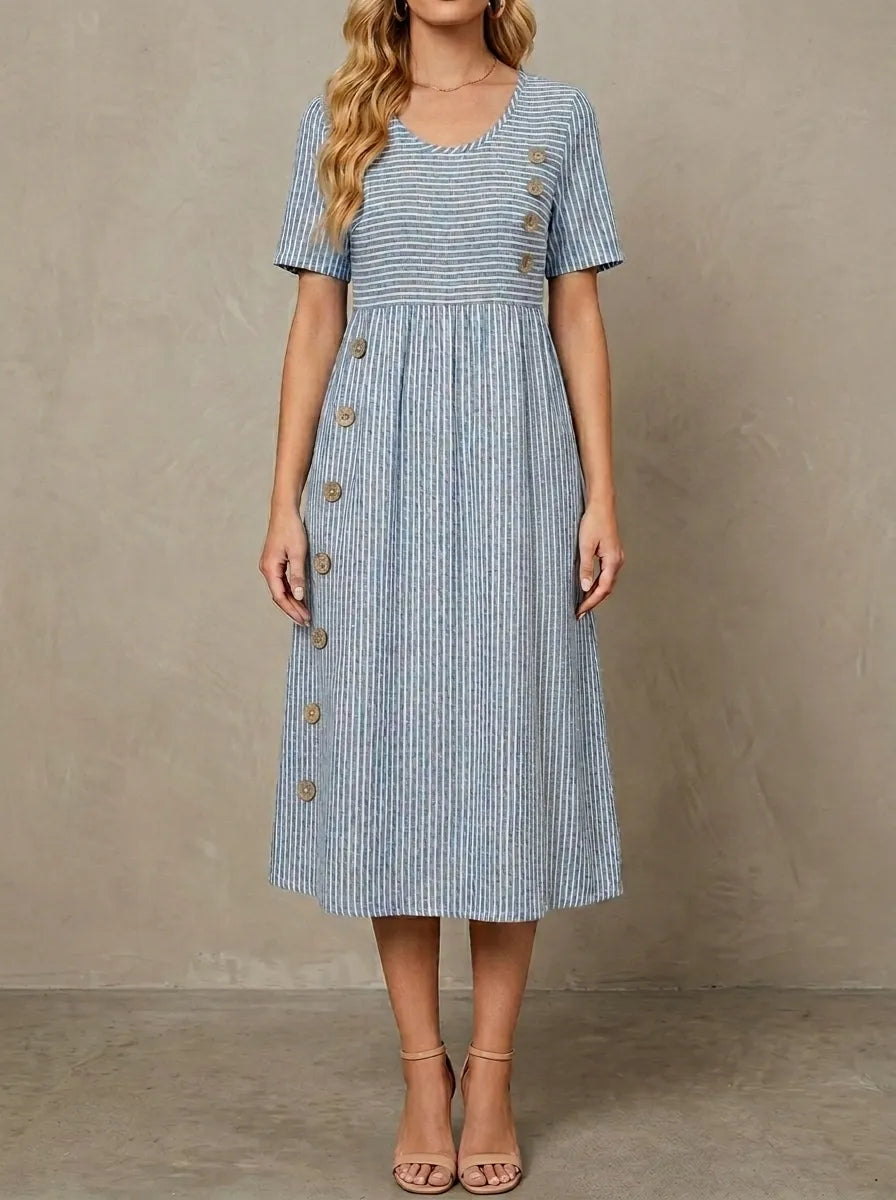 Riviera Striped Midi Dress