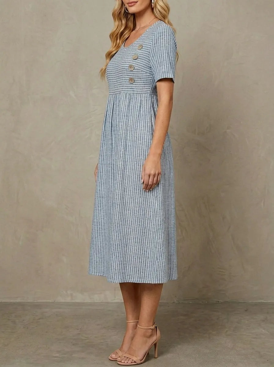 Riviera Striped Midi Dress