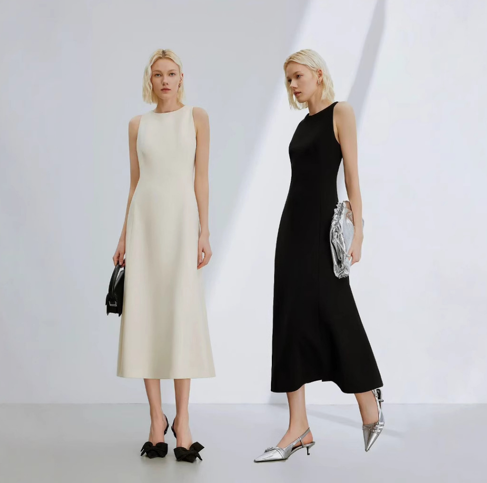 Minimalist French Midi Dress
