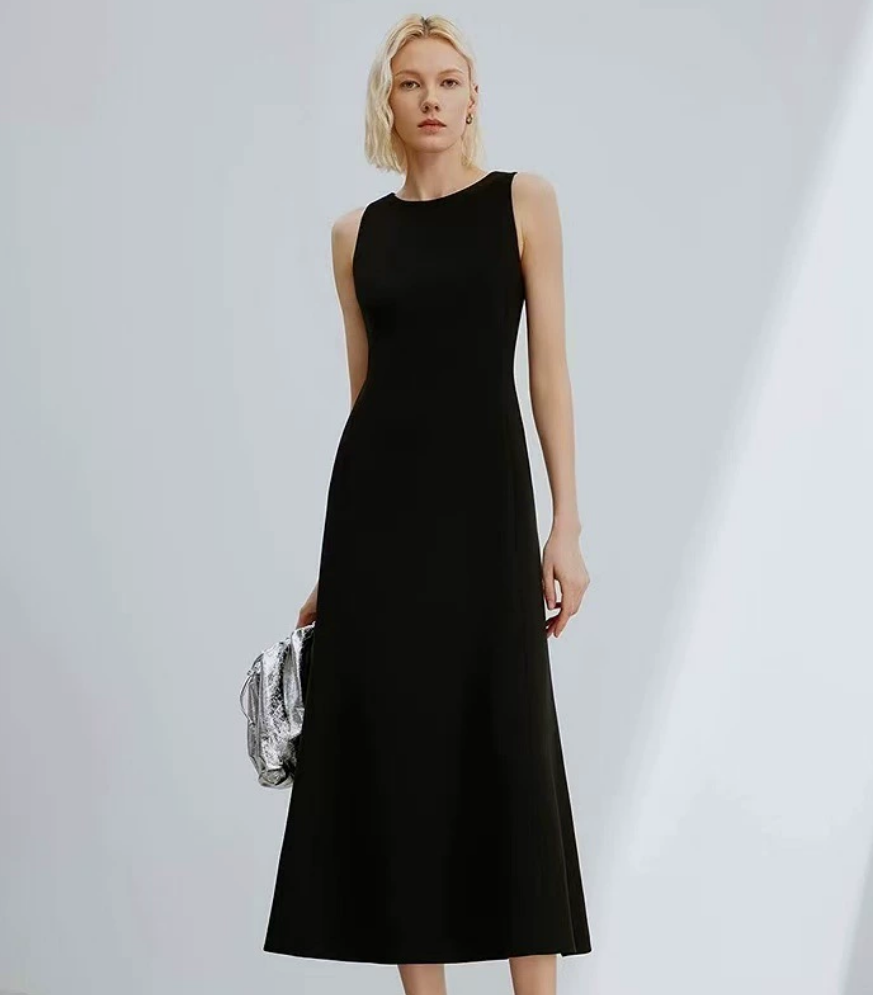 Minimalist French Midi Dress