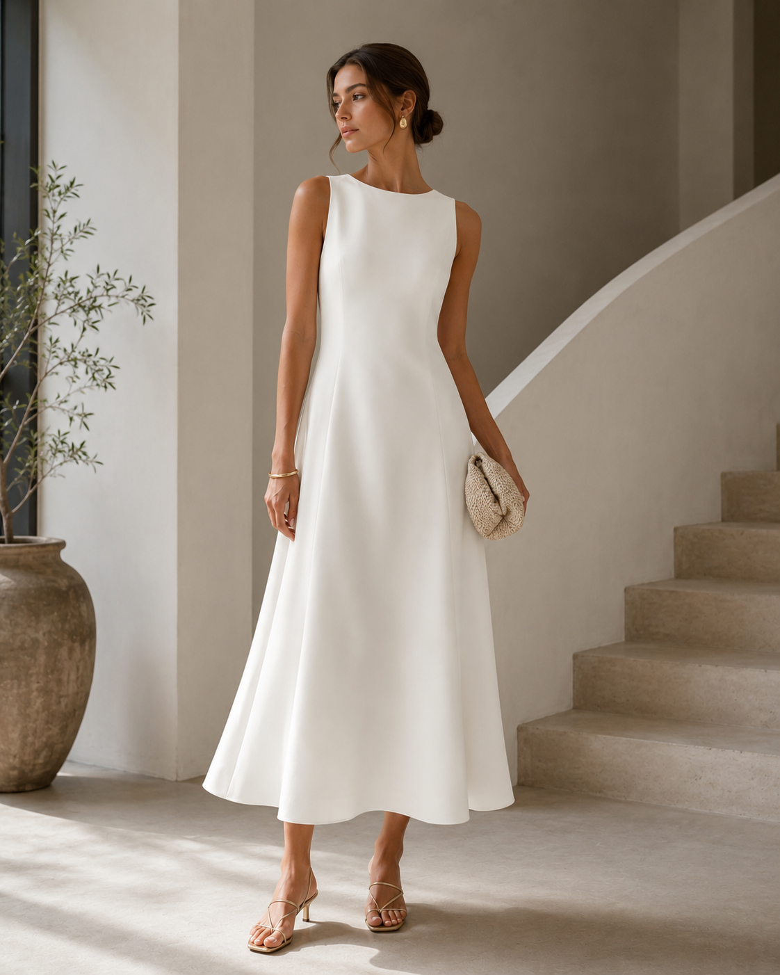 Minimalist French Midi Dress