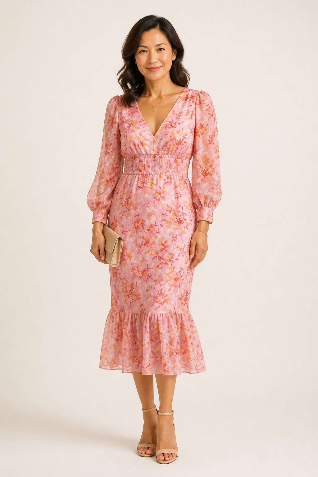 Miley Floral Print Midi Dress