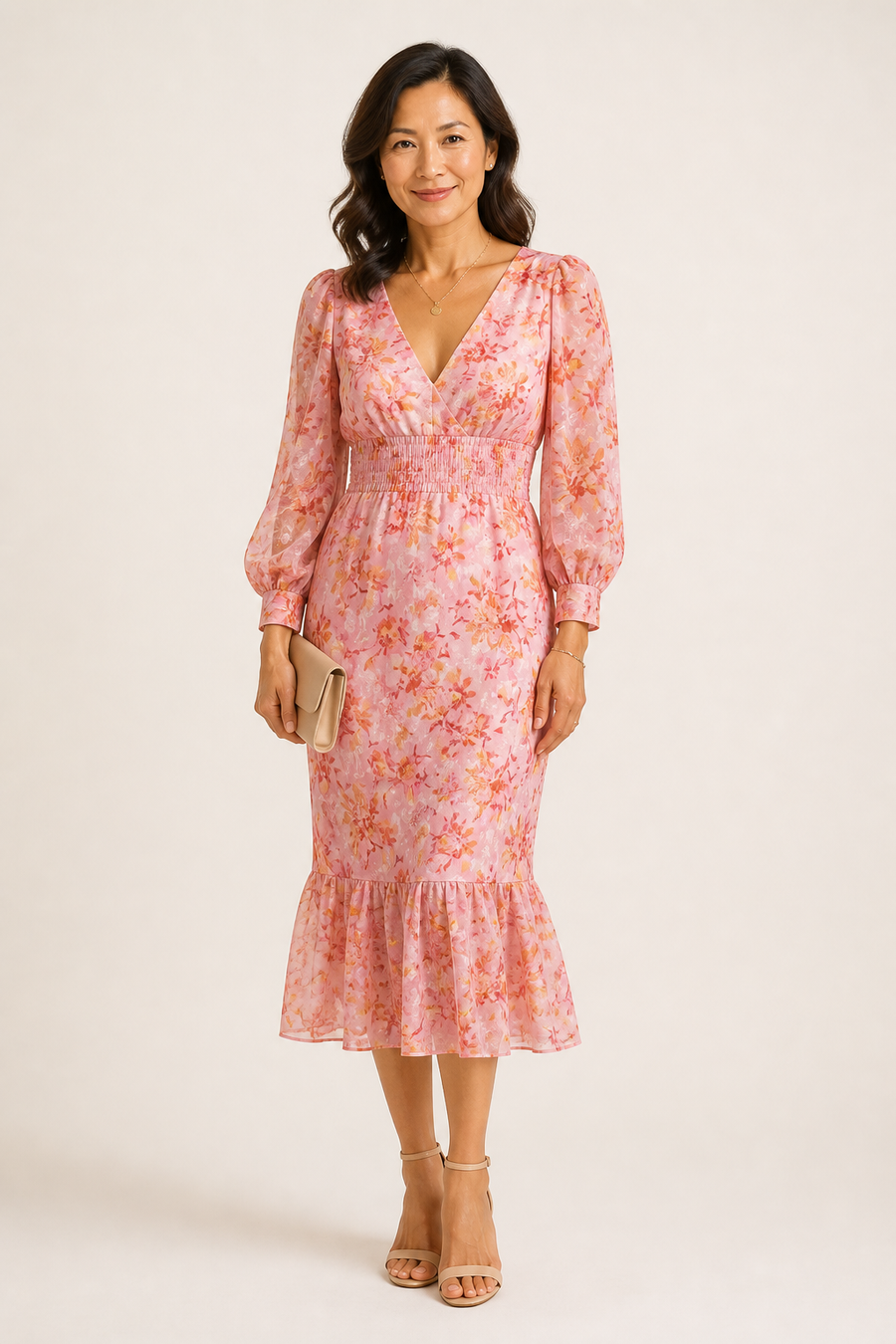 Miley Floral Print Midi Dress