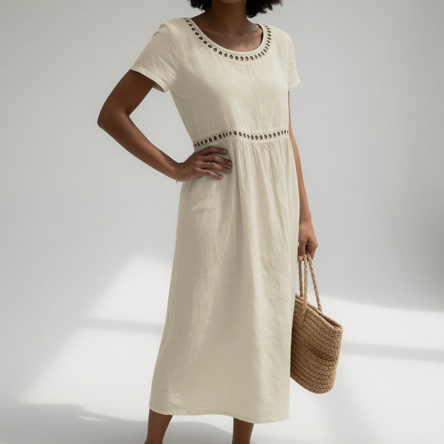 Loose-fit Embroidered Midi Dress