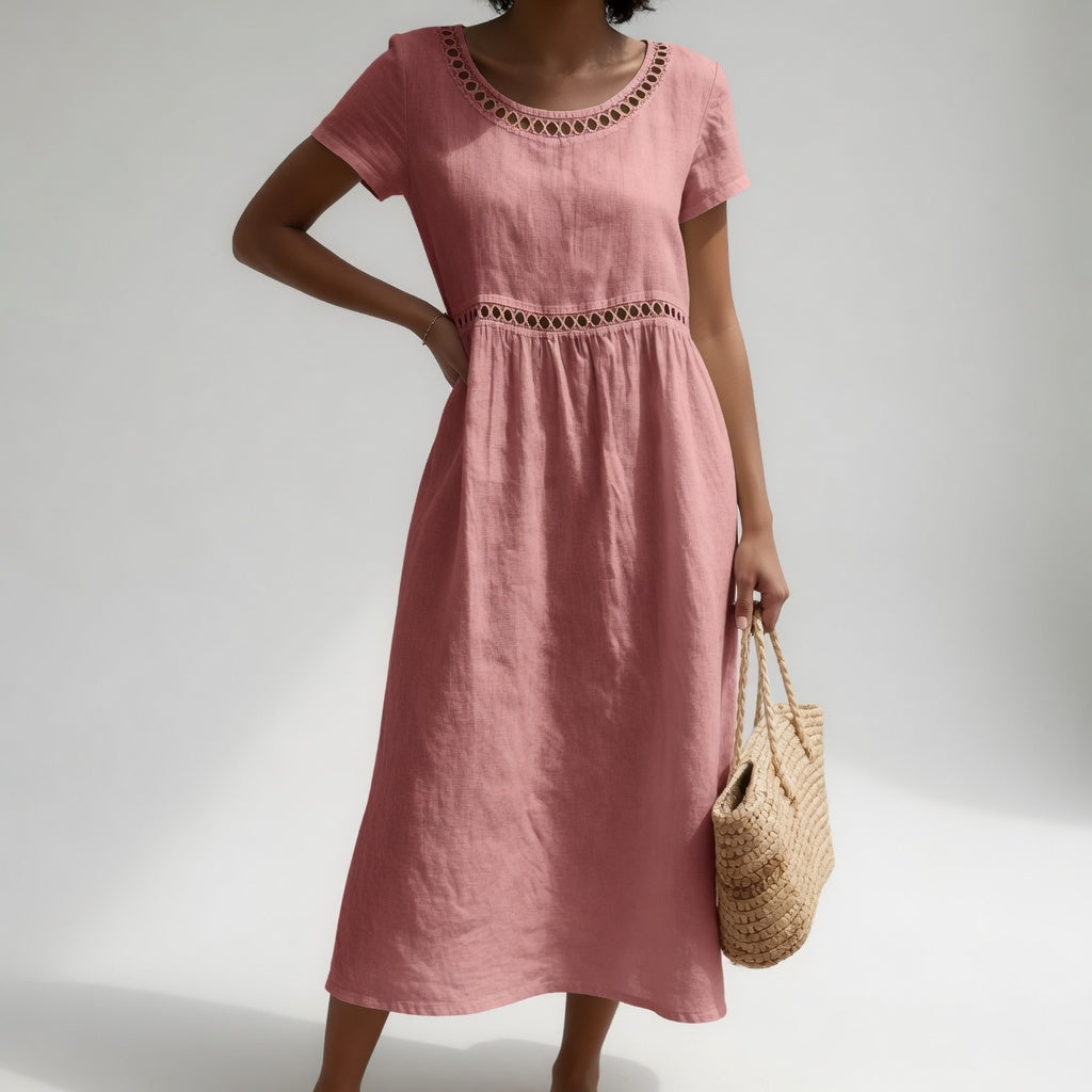 Loose-fit Embroidered Midi Dress