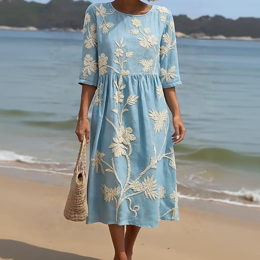 Tummy Safe Floral Midi Dress