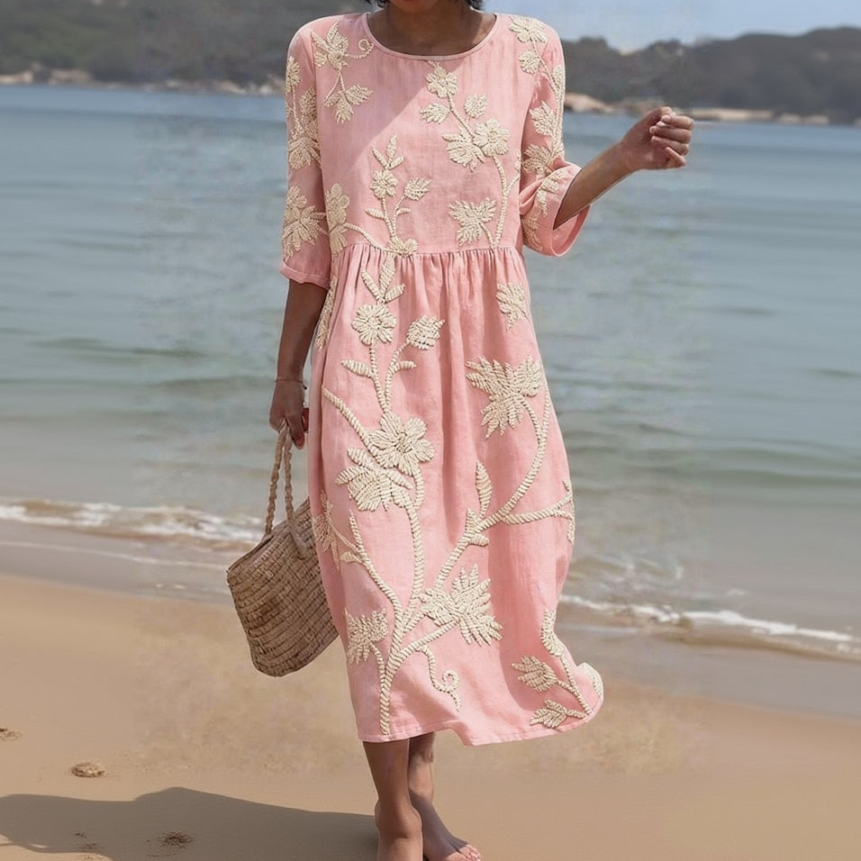 Tummy Safe Floral Midi Dress