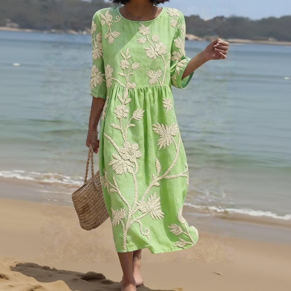 Tummy Safe Floral Midi Dress