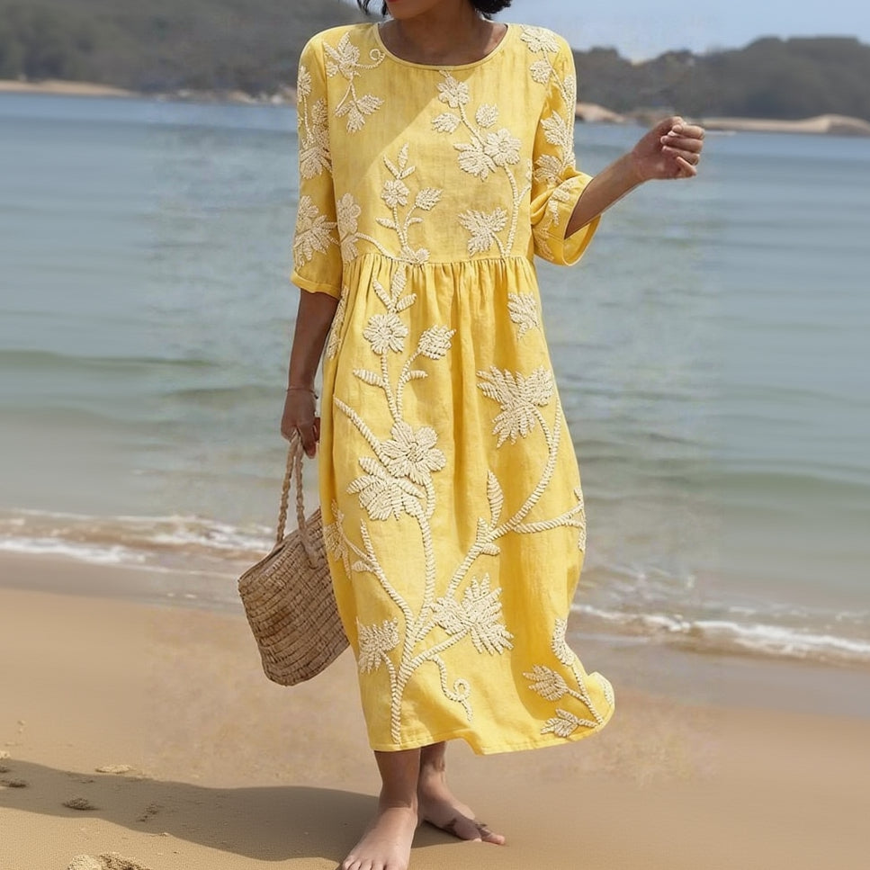 Tummy Safe Floral Midi Dress