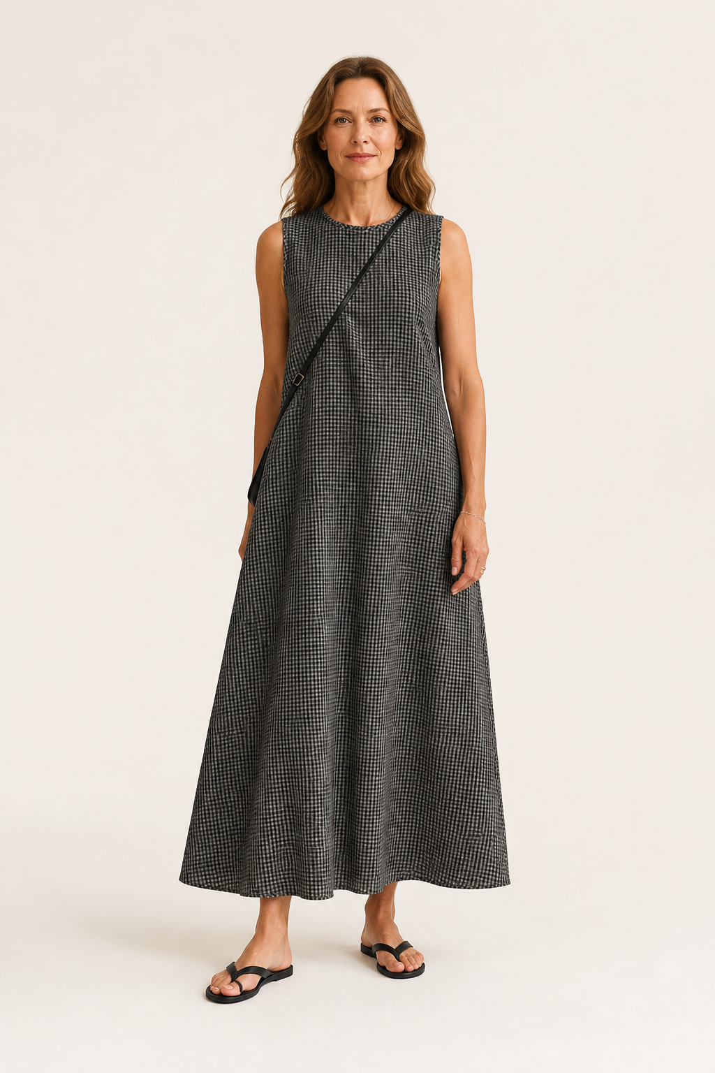 Retro Checkered Sleeveless Dress