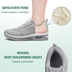Scarpe ortopediche grigie con suola ammortizzata e inserto per il tallone