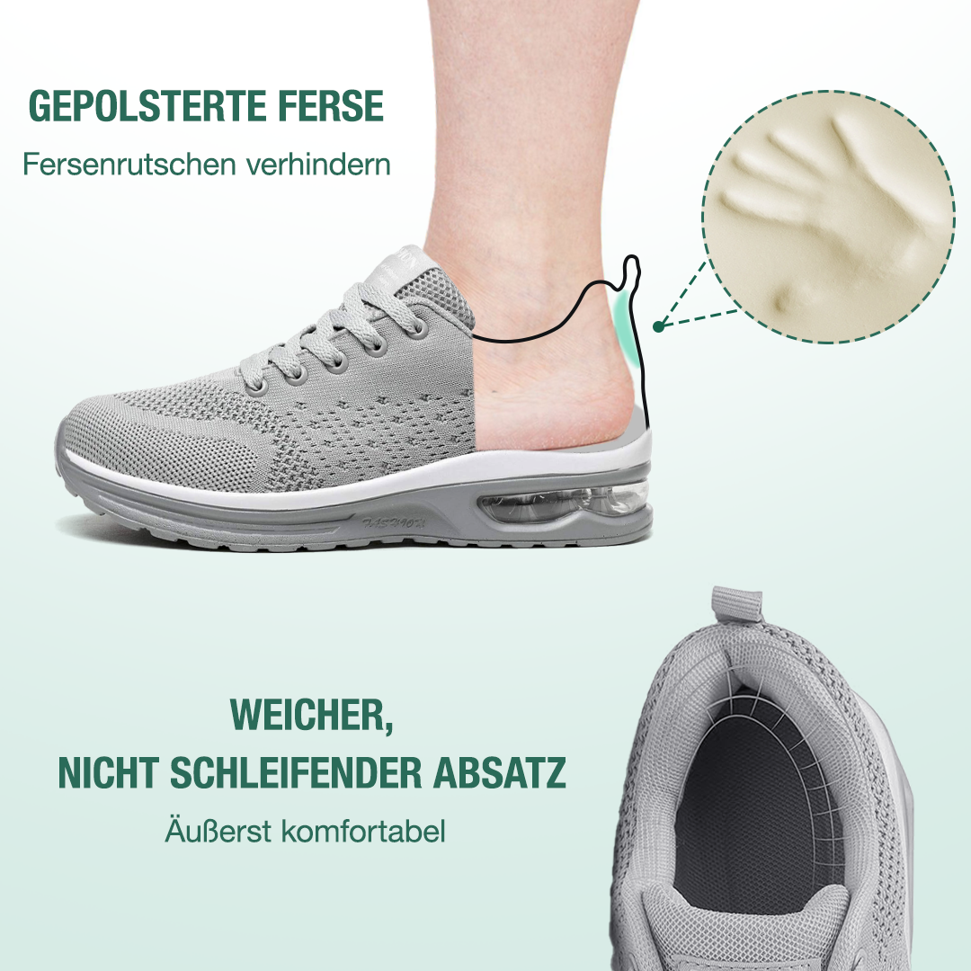 Scarpe ortopediche grigie con suola ammortizzata e inserto per il tallone